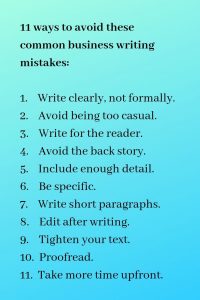 11 ways to avoid common business writing mistakes