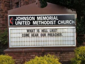funny church sign what is hell like