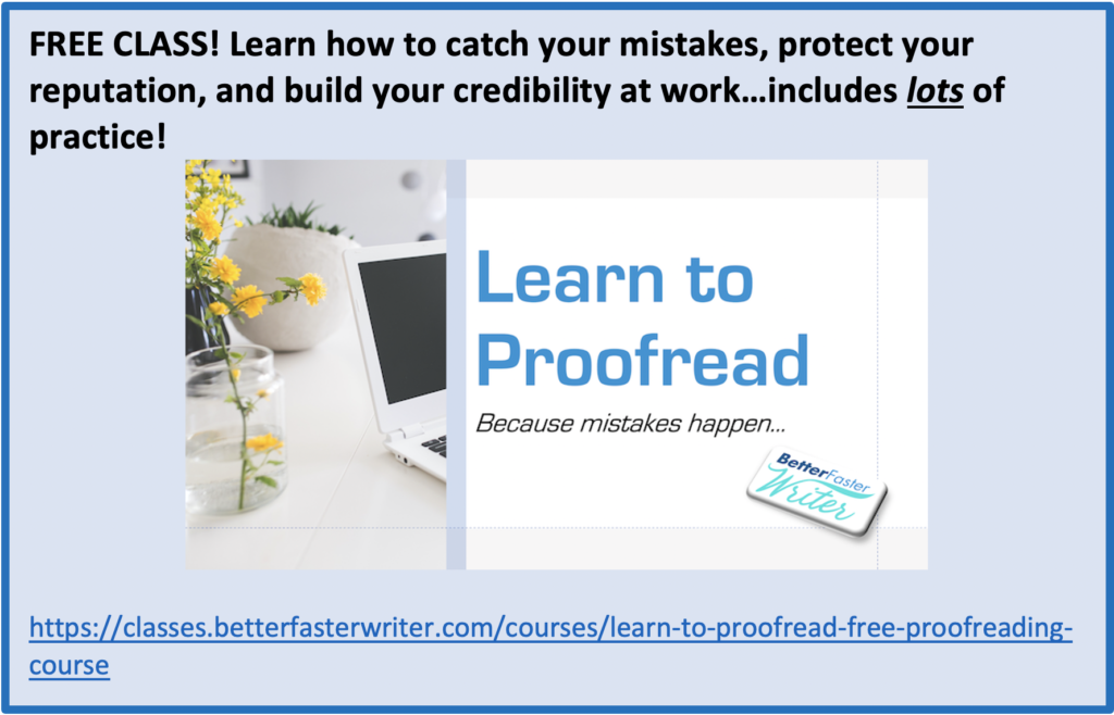 free proofreading class